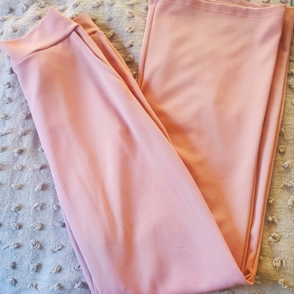 Dressy flow bottom pants in blush